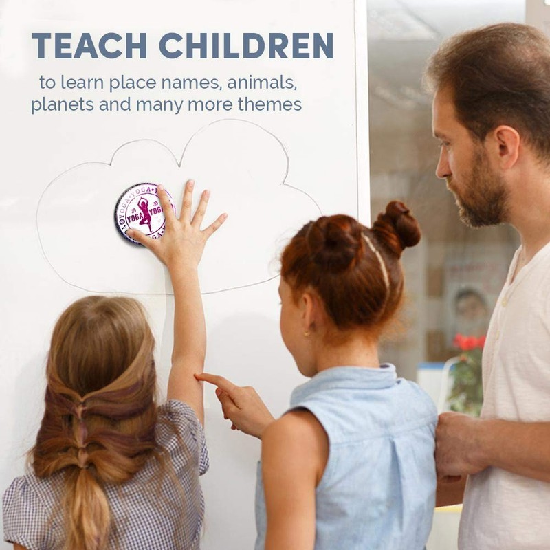 Round MDF Magnets - Purple Yoga Meditation 4193