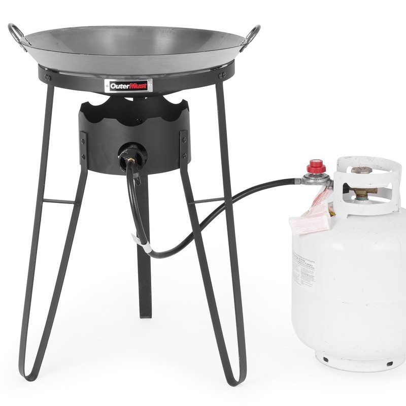 Outdoor Cooker with Iron Wok and Propane Burner, 54,000 BTU