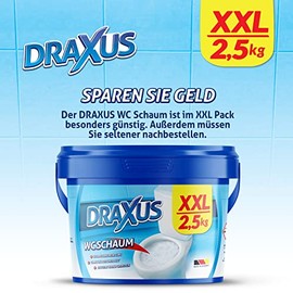 DRAXUS Toilet Foam in XXL Pack (2.5 kg), Extra Strong, Toilet Cleaner Powerfully Removes Limescale and Urine Stone, Provides Shine and Fresh Fragrance