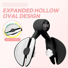 Beckenbodentrainer für Frau Männer, Oberschenkeltrainer Beinpresse mit 3 Stufen der Intensitätseinstellung für Postnatale Erholung, Fettverbrennung (Schwarz)