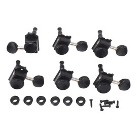 6PCS Set Locking Tuning Key Peg Black Color Zinc Alloy Right Hand Guitar Lock String Tuner
