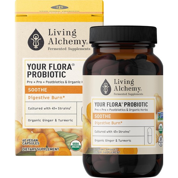 Your Flora Probiotic Soothe – Non-GMO Probiotics with Fermented Soybean,