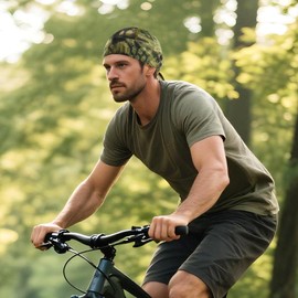 DOCILA Do Rag Skull Cap for Men Snakeskin Sweat Motorcycle Head Bandana Helmet Liner Durag Beanie Cycling Accessories 9 PCS