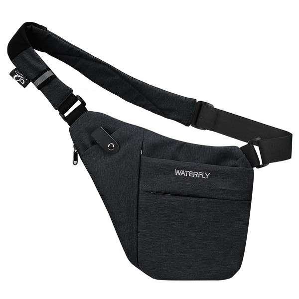 WATERFLY Sling Crossbody Chest Bag: Slim Anti-Theft Cross Body Bag Over Shoulder Backpack Stealth Side Pack Man Woman