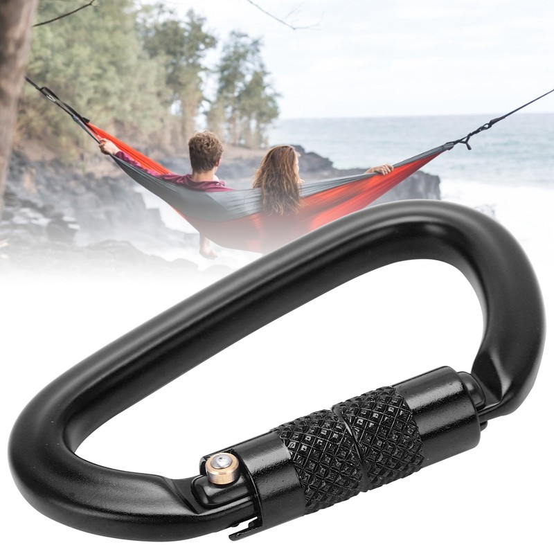 Aluminum Auto Locking Climbing Carabiner Clips Twist Lock DRing Clip