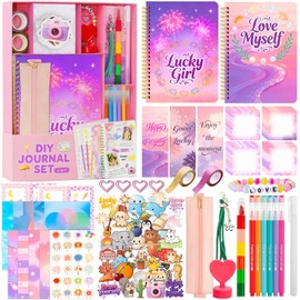 DGFHOB DIY Journal Kit for Girls Teen Tween Girl Gifts Trendy Stuff, Scrapbook Supplies Stationery Set, Stocking Stuffers, Art Crafts Kit - Ideal Gifts for 8 9 10 11 12 13 14 Year Old Girl