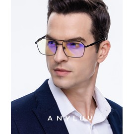 ANYLUV Reading Glasses Men/Women 2.25, Anti Eyestrain Blue Light Reader for Women, Metal Cheaters Reading Computer Glasses
