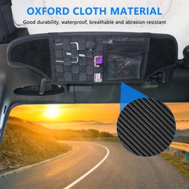 West-xingzhe Sun Visor Organizer Tactical Car Visor Organizer For 2012-2017 Jeep Wrangler JK Accessories Molle Visor Panel Organizer Car Storage Pouch Holder, 2 Pcs