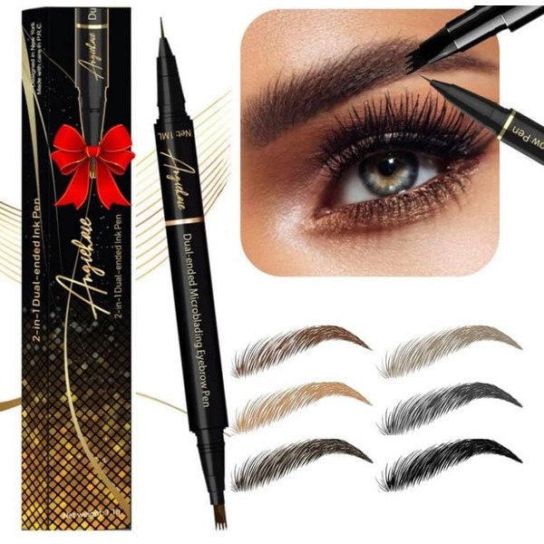 Eyebrow Pen Dual-Ended Microblading Eyebrow Pencil- Brow Pencil 2-in-1 Waterproof