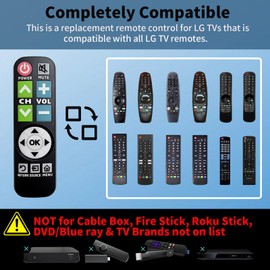 LUNOAOA Backlit Big Button TV Remote Replacement for LG TV with Cover & Hook, Universal Remote No Setup for Seniors People with Poor Vision,Parkinson's Disease Patient