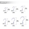Swpeet 100Pcs White 6 Sizes Cup Hooks Assortment Kit, Vinyl