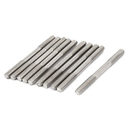 sourcing map Double End Threaded Screw Replacement M5 x 60 mm Made of 304 Stainless Steel Pack of 10
