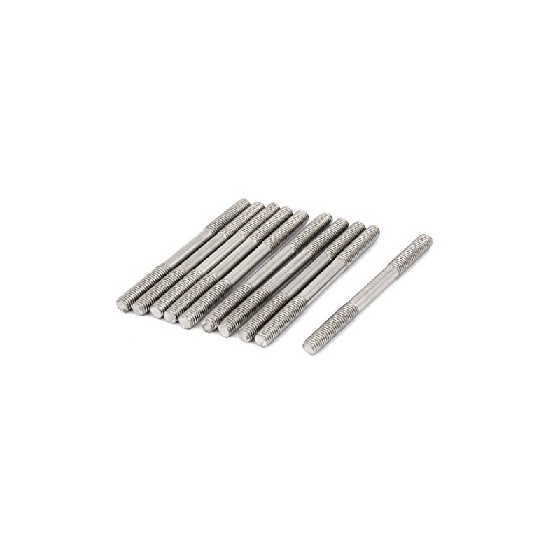 sourcing map Double End Threaded Screw Replacement M5 x 60