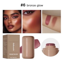 Long Lasting Silky Blush Stick 53GK-01 Waterproof Multi-functional Lipstick & Makeup Accessory with Intense Pigmentation and Smooth Application - Color: #2 Bright Pink