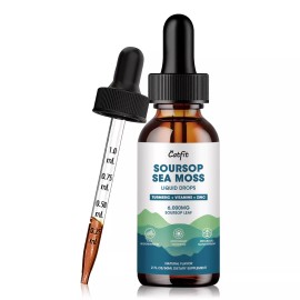 Catfit Soursop Sea Moss Liquid Drops Soursop Leaf 6000mg Vitamin Immune Boost GutHealth - 1 bottles