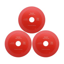 Glass Cutting Disc 4-1/2 Inch 3pcs BeQell Diamond Saw Blade for Glass,Jade,Wine Bottles,Tile,Ceramic,Marble,Ultra-Thin Saw Blade Wheel Diamond Cutting Disc for Angle Grinder with 7/8" Arbor Hole