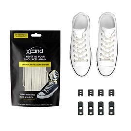Xpand No Tie Shoelace System with Elastic Laces One Size Fits All Adult and Kids