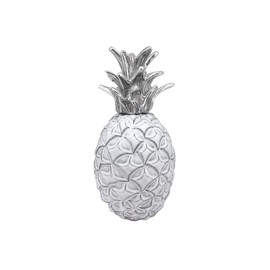 Mariposa Small Pineapple Ceramic with Metal Top, White