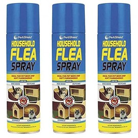 PestSheild 3 x Flea Killer 200ml. Advanced Formula. Ideal For Pet Beds & Soft Furnishings