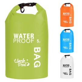Uncle Paul Boat Dry Bags - Belongings Protection Waterproof Bag for Outdoor Drifting Boating Kayaking Fishing Rafting Swimming Camping Canoeing Surfing Leaf Green 5 Literes(1.1 UK gal)