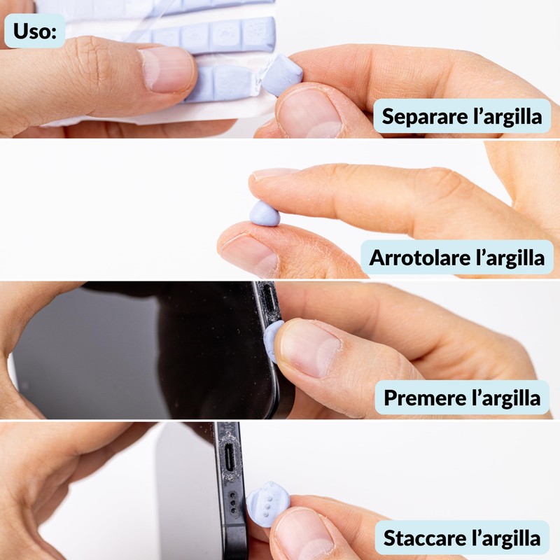 LENS-AID kit pulizia smartphone pasta USB-C auricolari 5 in 1
