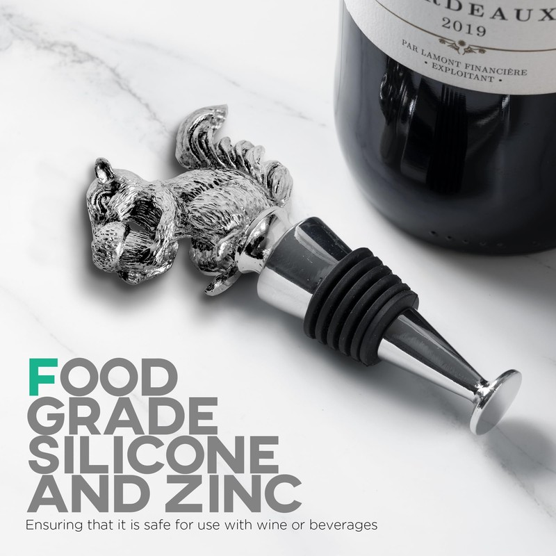 Homestia Squirrel Wine Stopper, Bottle Stopper Wine Saver, Reusable Wine