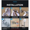 All Metal 180 Adjustable Shower Wand Holder with Handle, Wall