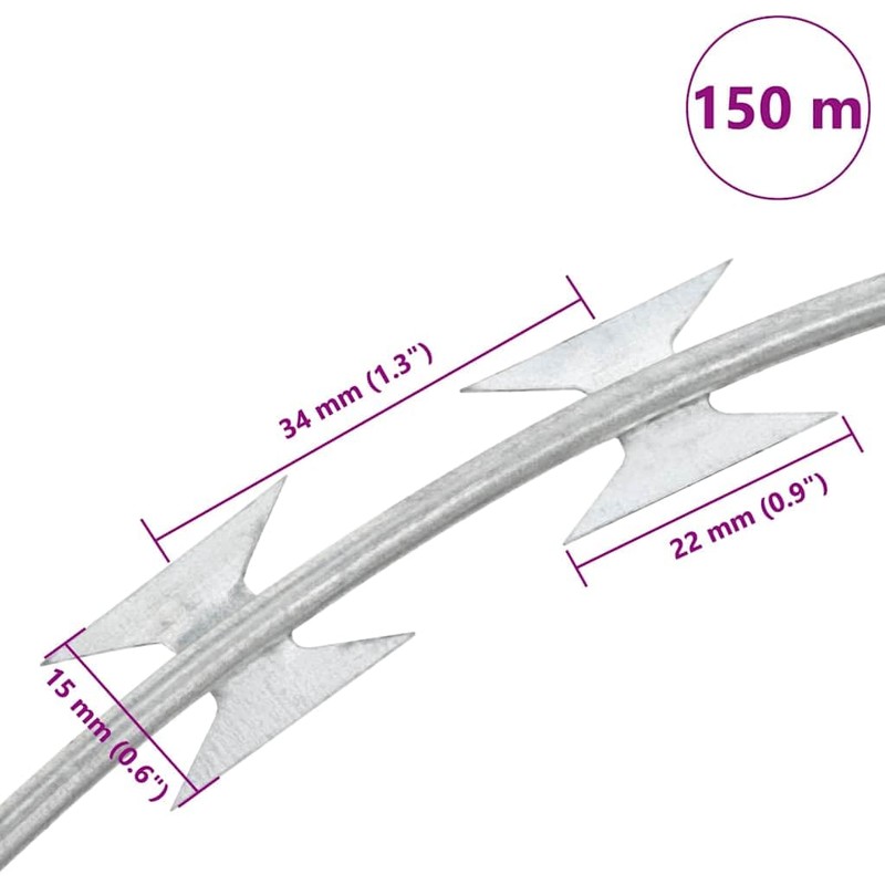 vidaXL - Concertina Razor Wire - 28" Diameter Coil -
