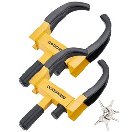 Dodomes Universal Wheel Lock Heavy Duty Security Tires Lock Trailer Wheel Clamp Lock Anti Theft for Car Trailers SUV Boat ATV's Motorcycle Golf Cart 2 Packs with 6 Alike Keys