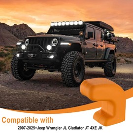 CZC AUTO Bumper Front Tow Hook Covers Fit for 2007-2025+Jeep Wrangler JL Gladiator JT 4XE JK, Orange