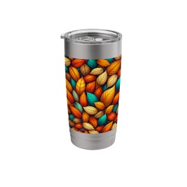 Fall Color Leaves Themed Autumn Colorful Fall Leaf Pattern Stainless Steel Insulated Tumbler
