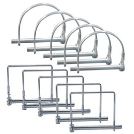 Runseaway 5PCS Square Shaft Locking Pin + 5PCS D-Shaped Shaft Locking Pin 1/4 Inch Carbon Steel Safety Coupler Pin for Lawn Trailers Farm Garden Wagons Towing (Silver)