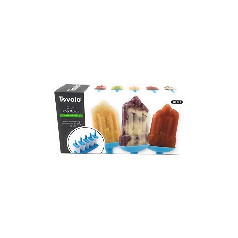 Tovolo, Freezer Pop Molds Gem Ice Blue Set Of 5