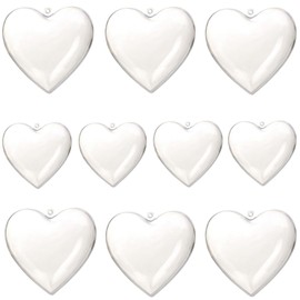 Youact Plastic Balls Heart Shaped Decorative Balls Ornaments Transparent Hollow Decoration Wedding Store Room Decoration 6cm Set of 10