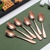Kyraton Rose Gold Coffee & Tea Spoons, 6pc Stainless Steel