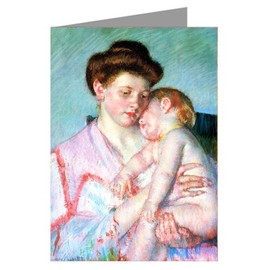 Celebrate Mothers with these 12 Vintage Note Cards of Mary Cassatt's Impressionist Painting Mary Cassatt's Sleepy Baby 1910