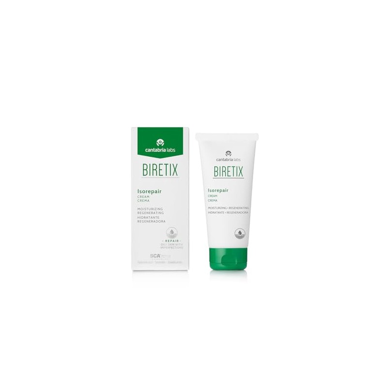 Biretix Crema Hidratante y Regeneradora IsoRepair, 50 ml