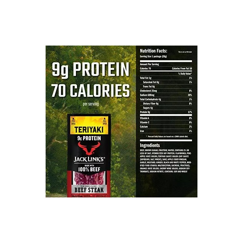 Jack Link's Premium Cuts Beef Steak, Teriyaki, 1 oz., 12