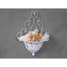 Chic Antique Wall Bracket for Plants Antique White in French Style H43/L32/W13.5cm