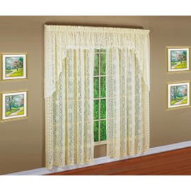 Today's Curtain Hopewell Premium Lace Panel 84", Cream, 58W x 84L