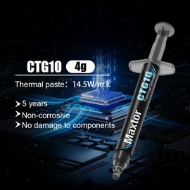 Maxtor CTG10 Thermal Compound Paste Heat Sink for IC/Processor/CPU/GPU/All Coolers, 14.5W/m.k Carbon Based High Performance, Thermal Interface Material (CTG10-4G)