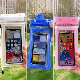 Inflatable Airbag Design Quad-Lock Fully Waterproof Phone Pouch IPX8 Grade Pink 6ea