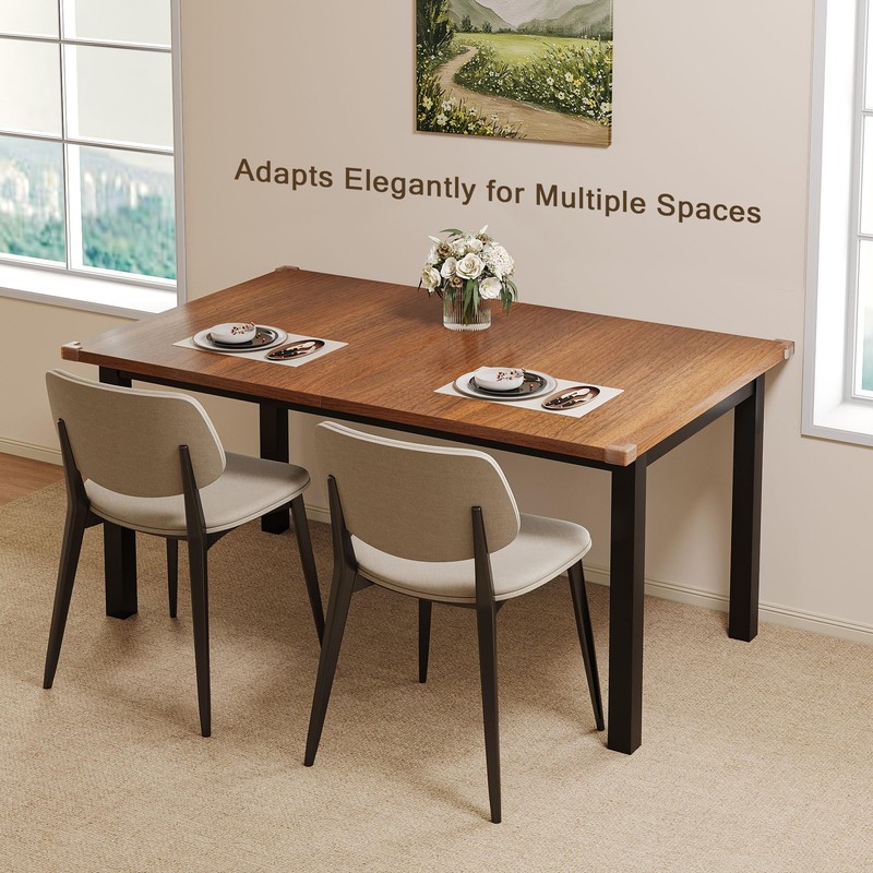 Einhomn Extendable Dining Table for 4-6, 63" Modern Kitchen Table,