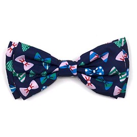The Worthy Dog Bow Ties Pattern Comfortable Casual Bow Tie Cute Dog Accessories Fit Small Dogs - Navy Blue