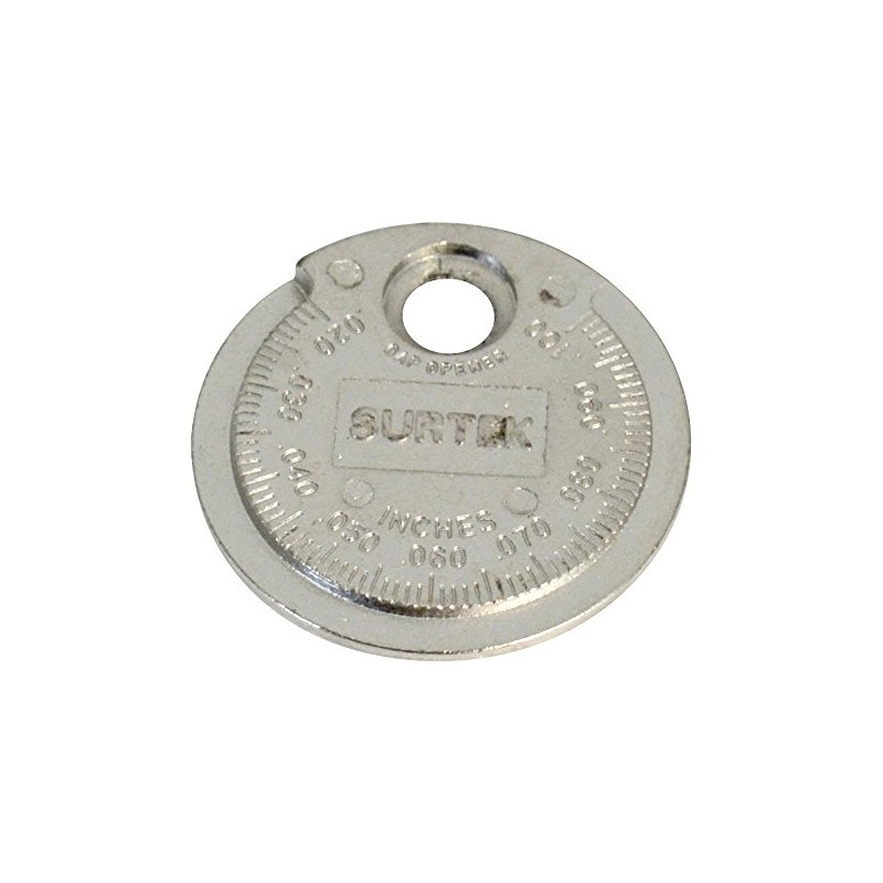 Surtek 107336 Calibrador tipo rampa para bujía 0.020" a 0.10"