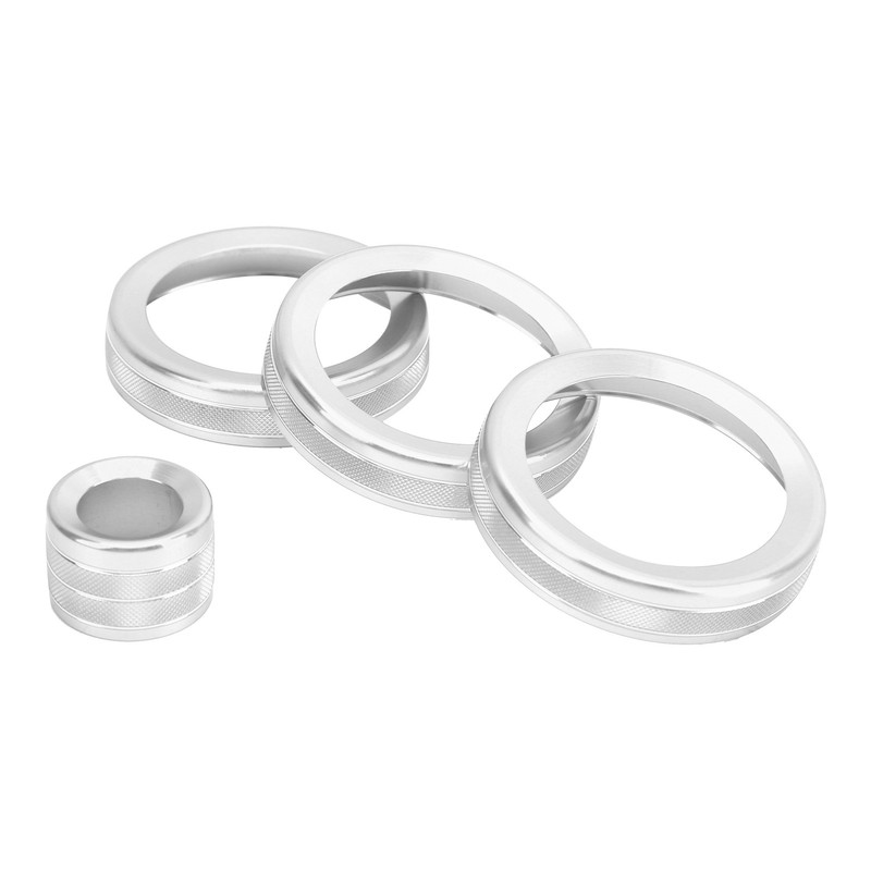 4Pcs A/C Knob Ring Trim Volume Adjuster Decor Fit for