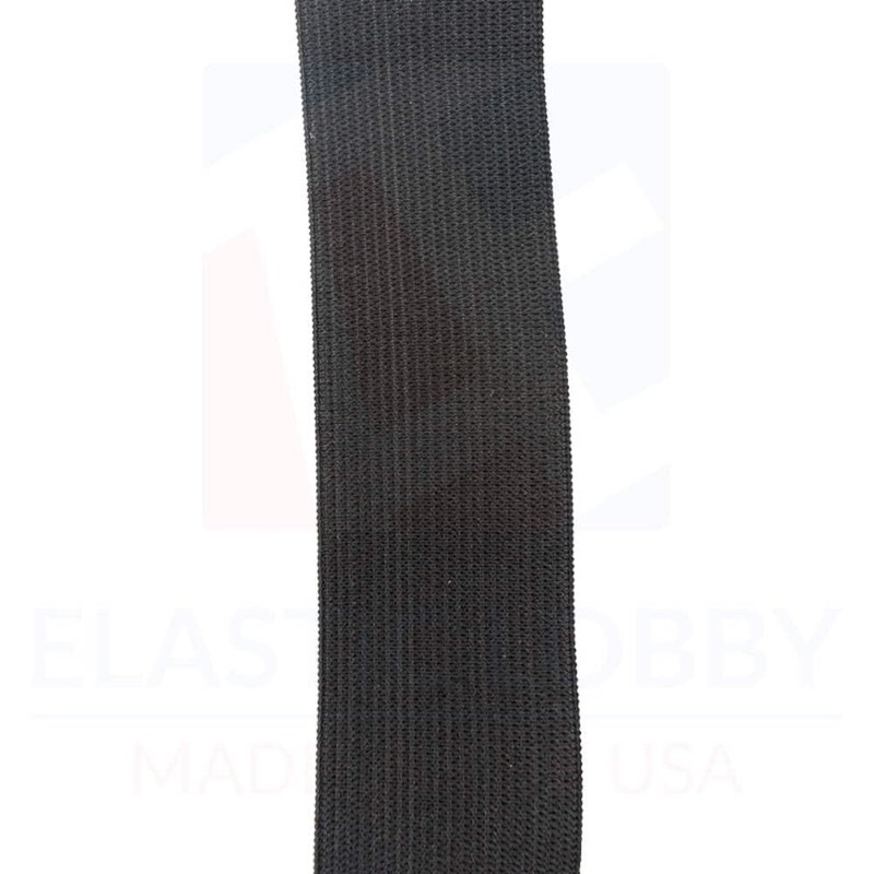 1.5 pulgadas (38 mm), elástico de punto negro, fabricado en