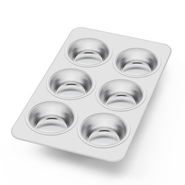 Herogo Stainless Steel Muffin Baking Mould for 6 Muffins, 29 x 18 x 3 cm