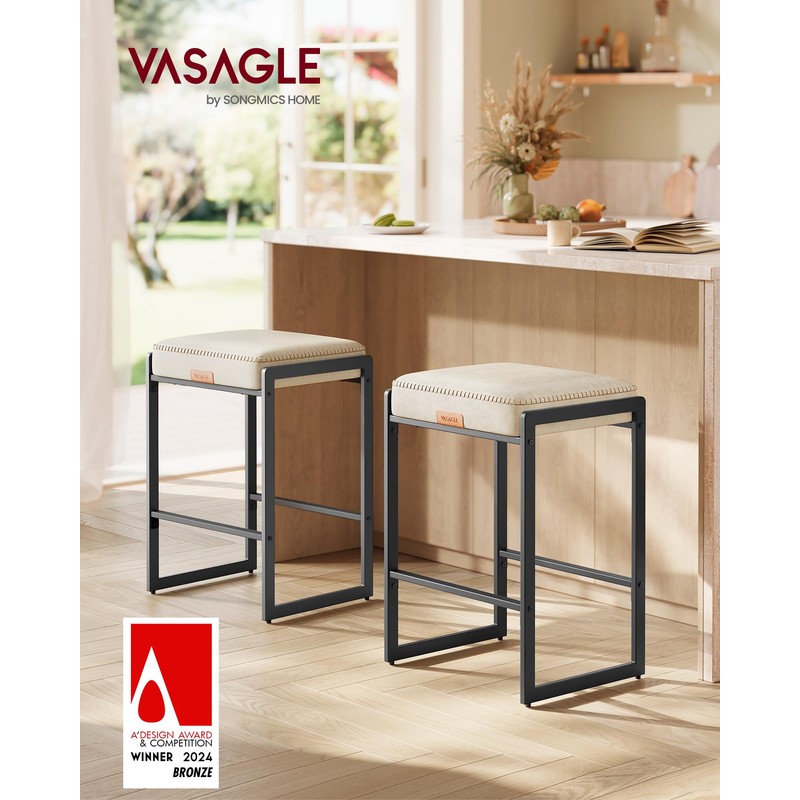 VASAGLE EKHO Collection - Bar Stools Set of 2, Counter