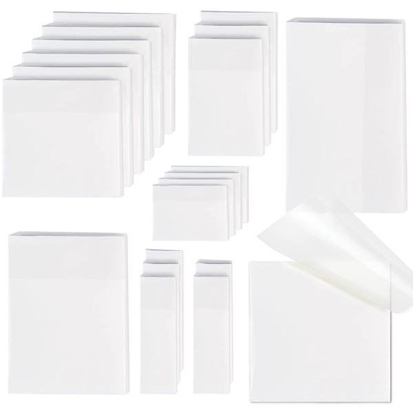 [1000 PCS] Transparent, 6 Sizes Clear Sticky Notes Pads, Waterproof Self-Adhesive Translucent See Through Sticky Notes for Annotating Books,School & Office